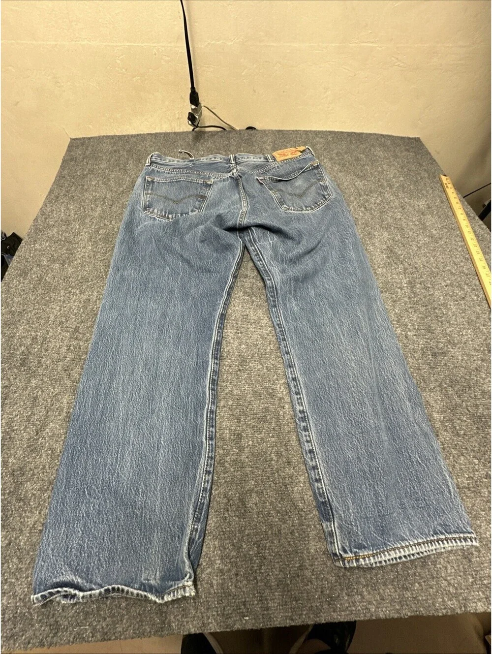 Levis 501 Straight Leg Button Fly Mens Jeans - 44x32 , Black